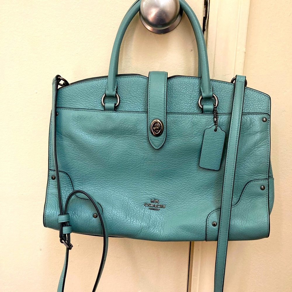 Coach Blue Mercer Satchel large like new